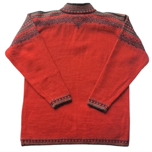Dale of Norway Vintage 100% Wool Red Sweater Size Medium - Picture 2 of 9